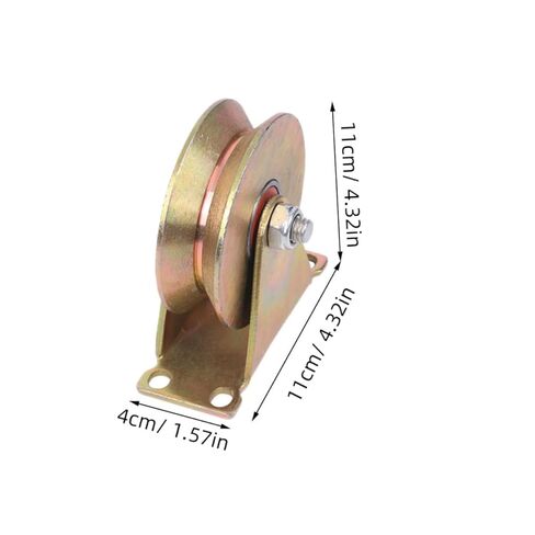 GLEAVI 4 Inch V-Shaped Bracket Cable Pulley Wheel with Ball Bearings Heavy Duty Wire Rope Pulley Block for Industrial Lifting Traction and Material Handling in Saudi Arabia
