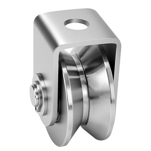 4 Pack 2 Inch V Groove Wheel, Stainless Steel Pulley Blocks V Groove Caster Double Bearings for Sliding Gate Rollers, Door and Window Tracks, 48MM in Saudi Arabia