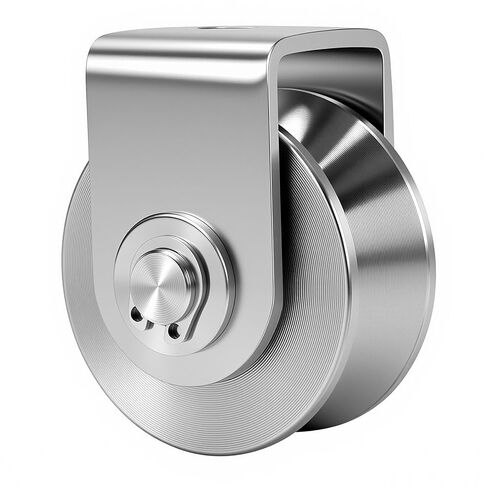 4 Pack 2 Inch V Groove Wheel, Stainless Steel Pulley Blocks V Groove Caster Double Bearings for Sliding Gate Rollers, Door and Window Tracks, 48MM in Saudi Arabia