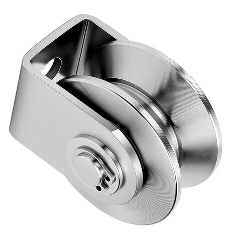 4 Pack 2 Inch V Groove Wheel, Stainless Steel Pulley Blocks V Groove Caster Double Bearings for Sliding Gate Rollers, Door and Window Tracks, 48MM in Saudi Arabia