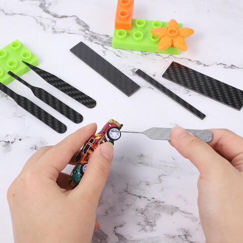 7 PCS Carbon Fiber Sanding Sticks, Hobby Model Making Tools, Professional Polishing Sanding Sticks for Sticky Sandpaper and Small Areas (3"×0.8",3"×0.6",3"×0.2", 4 Detail Boards) in Saudi Arabia