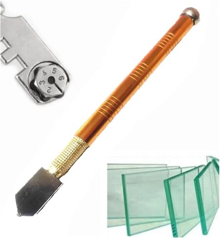 MIUYTRN Diamond Glass Cutter Professional Portable Wheel Blade Antislip Metal Handle 175mm for DIY Tile Mirror Craft Cutting Hand Tools cuicui in Kuwait