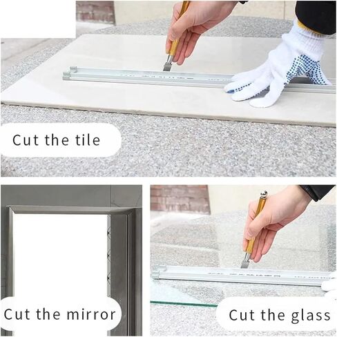 MIUYTRN Diamond Glass Cutter Professional Portable Wheel Blade Antislip Metal Handle 175mm for DIY Tile Mirror Craft Cutting Hand Tools cuicui in Kuwait