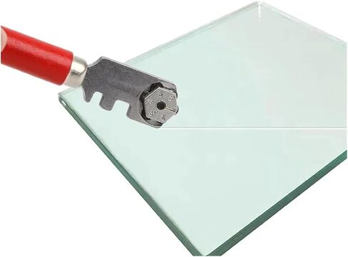 MIUYTRN 130 مللي متر قاطع الزجاج المحمول المهنية قاطع البلاط الزجاجي مقبض خشبي أداة لقطع العمل المنزلي الحديد الخشب cuicui in Kuwait