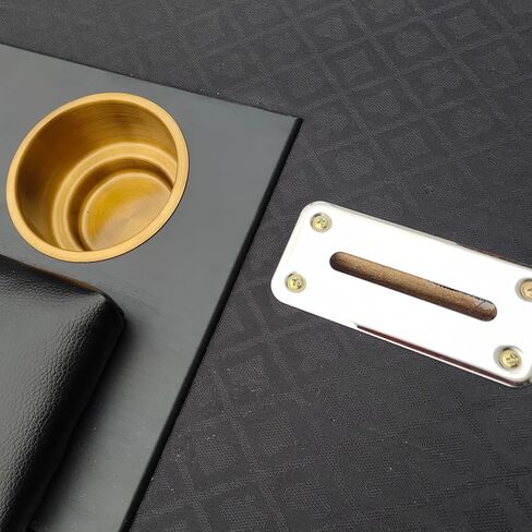 Poker Table for 10 Players Casino Games 96 inches Oval with Black Speed Cloth Racetrack, Metal Chips Tray, 2 Drop Boxes, Cup Holders in Kuwait