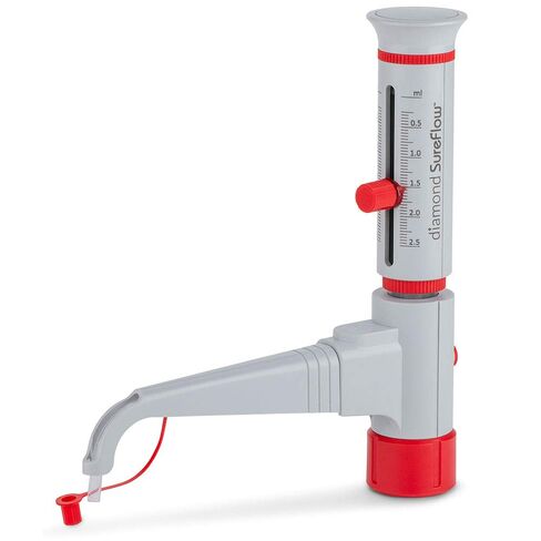 Globe Scientific GBTD-50 Bottle Top Dispenser Standard Diamond SureFlow, 5.0mL to 50.0mL, 1.0mL Increment, Each in Saudi Arabia