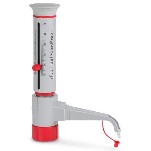 Globe Scientific GBTD-50 Bottle Top Dispenser Standard Diamond SureFlow, 5.0mL to 50.0mL, 1.0mL Increment, Each in Saudi Arabia