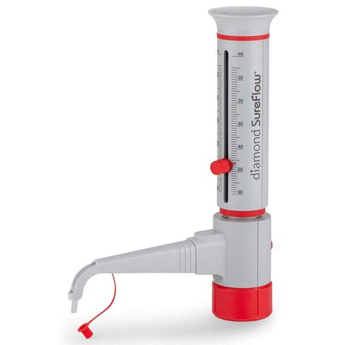 Globe Scientific GBTD-50 Bottle Top Dispenser Standard Diamond SureFlow, 5.0mL to 50.0mL, 1.0mL Increment, Each in Saudi Arabia