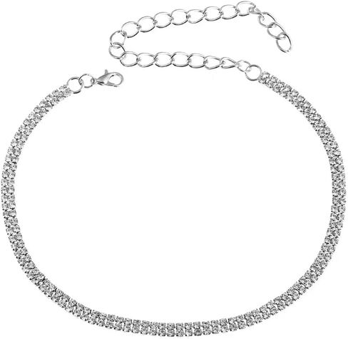 Diamond-Like Crystal laryngeal mask for Women, Simple Necklaces, Wedding Ornaments, Silver Necklaces in Kuwait