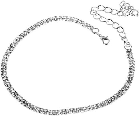 Diamond-Like Crystal laryngeal mask for Women, Simple Necklaces, Wedding Ornaments, Silver Necklaces in Kuwait