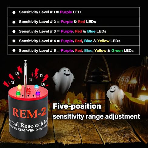 معدات صيد الأشباح EMF+ATDD، مراقبة خوارق - كاشف EMF ودرجة الحرارة الاحترافي، هوائي أكثر حساسية بنسبة 40%، 5 مستويات قابلة للتعديل، معايرة تلقائية (إصدار مطور) in Kuwait
