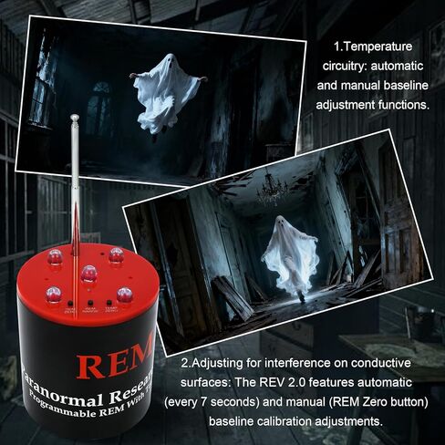 معدات صيد الأشباح EMF+ATDD، مراقبة خوارق - كاشف EMF ودرجة الحرارة الاحترافي، هوائي أكثر حساسية بنسبة 40%، 5 مستويات قابلة للتعديل، معايرة تلقائية (إصدار مطور) in Kuwait