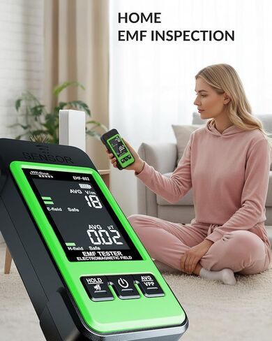 EMF Detector for Home & Office – EMF-802 by VVV-Group | Electric & Magnetic Field Meter with Real-Time Alerts, Avg/Peak Modes, Safety Indicator in Kuwait