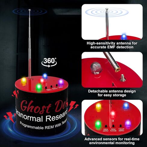 Paranormal Investigation Equipment EMF+ATDD for Ghosting Hunting with High-Sensitivity Temperature Detection, EMF Meter, EMF Detector Tool for Professional Paranormal Investigators, Gift for Halloween in Saudi Arabia