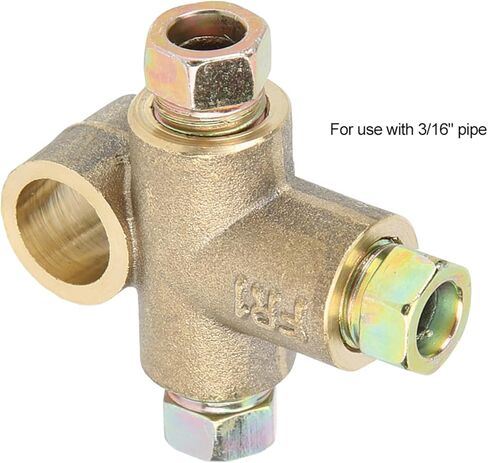 2 PCS 3 Way T shape Brake Tee With 3 Male Nuts Short Union M10 3/16in Pipe 10mm Elbow Connector Replacement Inverted Tee in Saudi Arabia
