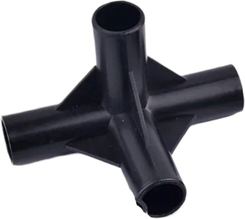 إحياء الأثاث 5 قطع موصل أنبوب أسود DIY تركيبات ثابتة لخيمة الرف I.D 8/12/16/19 مم بلاستيك ABS تي شيرت رباعي الاتجاهات مفصل مستقيم للكوع (90 درجة الكوع، أسود I.D 8 مم) in Kuwait