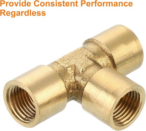 Brass Tee Pipe Fitting, G1/8" x G1/8" x G1/8" 3 Way T-Connector for Gas Transport Connect Pipelines, 2pcs in Saudi Arabia