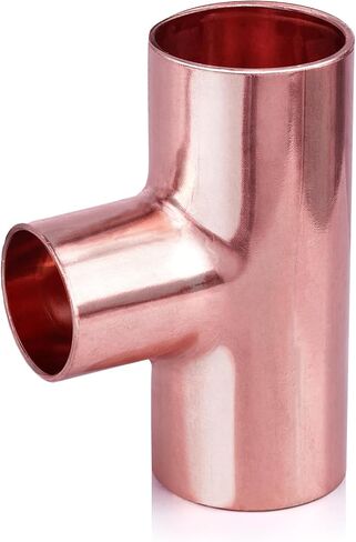 تي شيرت لحام نحاسي للسباكة، 5 قطع 1 × 1 × 3/4 بوصة C x C x C تركيب أنبوب نحاسي عالي التحمل مع وصلة لحام العرق، معتمد من NSF 61 in Kuwait