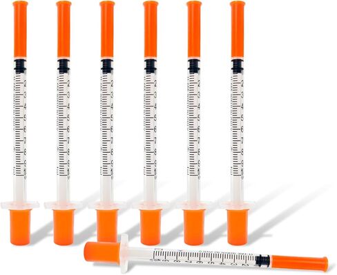 محاقن بإبرة، U-100 1 مل 31G 5/16 بوصة (8 مم) حقنة للاستعمال مرة واحدة، مستلزمات المختبر مغلفة بشكل فردي، عبوة من 30 قطعة in Kuwait