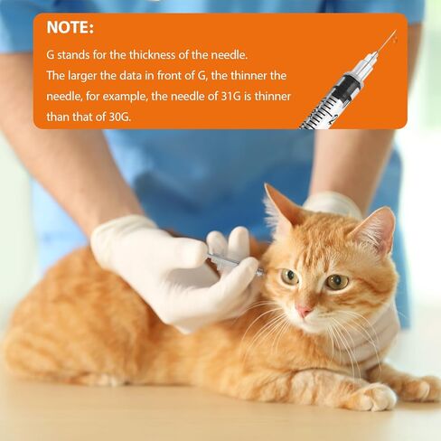 محاقن بإبرة، U-100 1 مل 31G 5/16 بوصة (8 مم) حقنة للاستعمال مرة واحدة، مستلزمات المختبر مغلفة بشكل فردي، عبوة من 30 قطعة in Kuwait