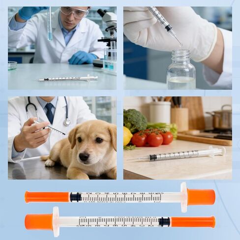 محاقن بإبرة، 1 مل 30 جرام 5/16 بوصة 8 مم، حقنة يمكن التخلص منها، أدوات مختبر U-100، مغلفة بشكل فردي، عبوة من 30 قطعة in Kuwait