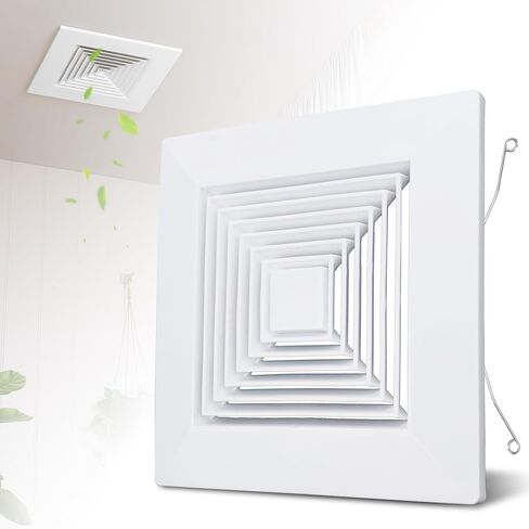 غطاء مروحة عادم الحمام مع زنبرك، غطاء شبكة مروحة سقف بلاستيكي مقاس 9.6 بوصة × 9.6 بوصة، شبكة بديلة للسقف المربع أو مراوح العادم المثبتة على الحائط، محول الهواء، موزع هواء السقف in Kuwait