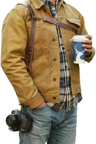 Vintage Leather 3 Point Slinger for Camera, Camera Harness with Adjustable Crossbody Shoulder Strap for DSLR/SLR, Solid Brass Hardware & Buffalo Leather Camera Strap for Photographers in Kuwait