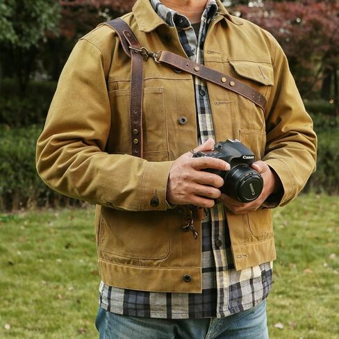 Vintage Leather 3 Point Slinger for Camera, Camera Harness with Adjustable Crossbody Shoulder Strap for DSLR/SLR, Solid Brass Hardware & Buffalo Leather Camera Strap for Photographers in Kuwait