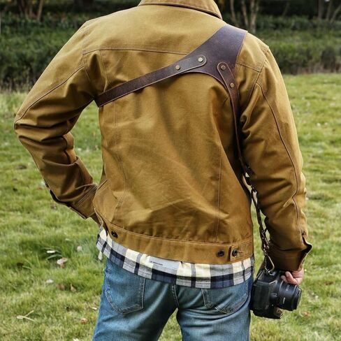 Vintage Leather 3 Point Slinger for Camera, Camera Harness with Adjustable Crossbody Shoulder Strap for DSLR/SLR, Solid Brass Hardware & Buffalo Leather Camera Strap for Photographers in Kuwait