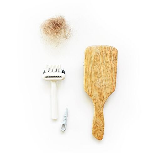 أداة تنظيف مشط وفرشاة الشعر 2 في 1 من بلير كو - أداة تنظيف فرشاة الشعر لإزالة الشعر والوبر والتراكمات - تفكيك فرشاة مستديرة سهلة - منظف الفرشاة للصالون والاستخدام المنزلي in Kuwait