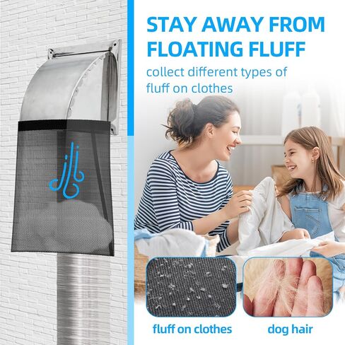 CONLI 3 قطع مجفف لينت الماسك حقيبة لينت الماسك للمجفف، مجفف تنفيس لينت الغبار حقيبة مجفف لينت فخ لتنفيس مجفف داخلي في الهواء الطلق التقاط الوبر والغبار in Kuwait