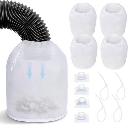 4 Pack Dryer Vent Lint Catcher Bags, Lint Trap Catcher for Dryer Vent, Indoor Outdoor Dryer Lint Catcher Trap and Filter, Dust Catching for Ventless Dryer Vent to Capturing Lint and Dust in Saudi Arabia
