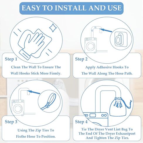 4 Pack Dryer Vent Lint Catcher Bags, Lint Trap Catcher for Dryer Vent, Indoor Outdoor Dryer Lint Catcher Trap and Filter, Dust Catching for Ventless Dryer Vent to Capturing Lint and Dust in Saudi Arabia