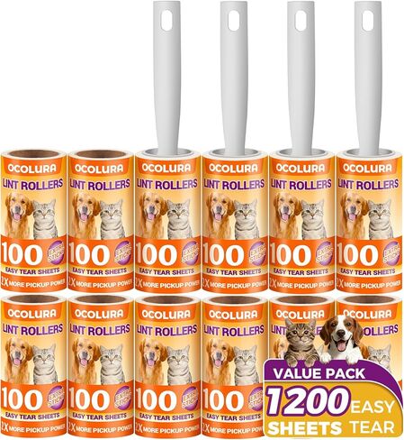 Extra Sticky Lint Rollers for Pet Hair, Easy Tear Lint Remover for Dog Cat Hair, Clothes, Multipurpose Lint Roller for Furniture Couch Carpet Car Seat (6 pcs - 600 Sheets) in Saudi Arabia