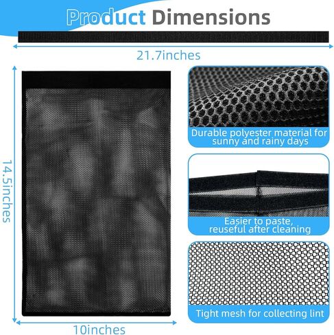Dryer Lint Catcher 3-Pack: Reusable Outdoor Lint Trap for Dryer Ventilation with Sticky Strips - Lint Collector for Dryer to Enhance Efficiency in Saudi Arabia