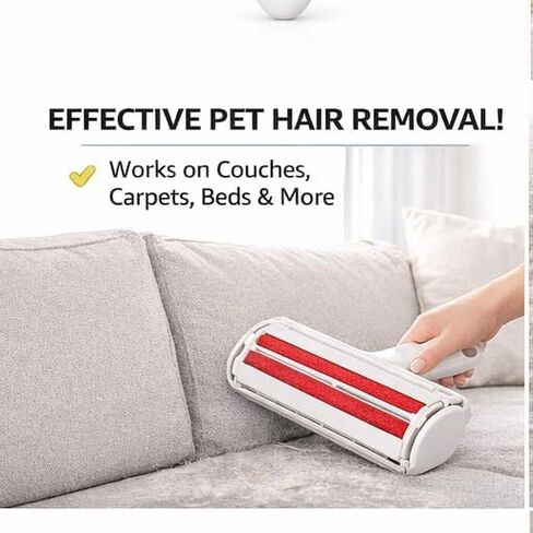 أسطوانة إزالة شعر الحيوانات الأليفة قابلة لإعادة الاستخدام للأثاث والأريكة والسجاد والفراش - أداة إزالة شعر الكلاب والقطط ذاتية التنظيف، بدون شريط لاصق، أسطوانة الوبر قابلة لإعادة الاستخدام in Kuwait