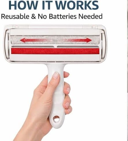 أسطوانة إزالة شعر الحيوانات الأليفة قابلة لإعادة الاستخدام للأثاث والأريكة والسجاد والفراش - أداة إزالة شعر الكلاب والقطط ذاتية التنظيف، بدون شريط لاصق، أسطوانة الوبر قابلة لإعادة الاستخدام in Kuwait