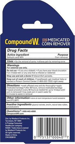 ضمادات الذرة الطبية لإزالة الذرة بخطوة واحدة من مركب دبليو الغروانية المائية مع حمض الساليسيليك، عدد 8 in Kuwait