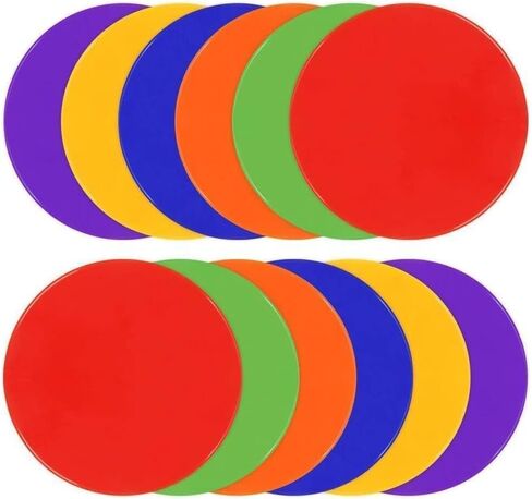 8 Inch Poly Vinyl Spot Markers, Non Slip Rubber Agility Markers Flat Field Cones Floor Dots,for Exercise Drills, Sports, Speed Agility Training -12 Pcs in Saudi Arabia