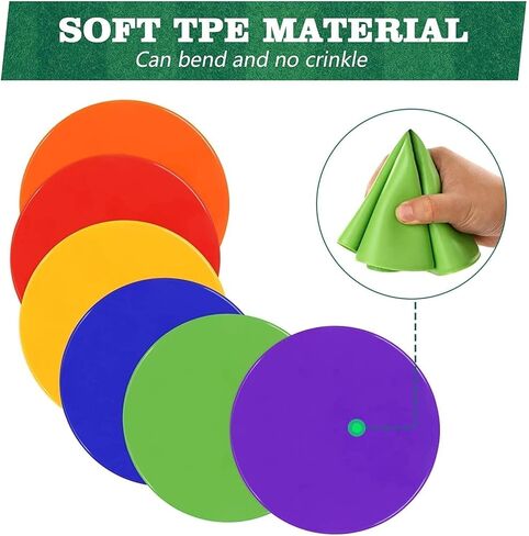 8 Inch Poly Vinyl Spot Markers, Non Slip Rubber Agility Markers Flat Field Cones Floor Dots,for Exercise Drills, Sports, Speed Agility Training -12 Pcs in Saudi Arabia