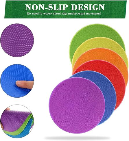8 Inch Poly Vinyl Spot Markers, Non Slip Rubber Agility Markers Flat Field Cones Floor Dots,for Exercise Drills, Sports, Speed Agility Training -12 Pcs in Saudi Arabia