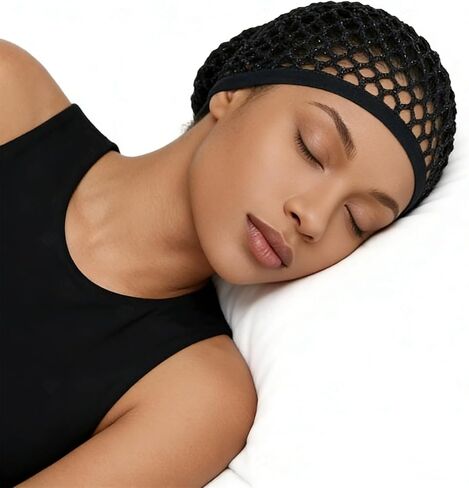 2 Pcs Premium Mesh Hair Net for Sleeping - Ultra-Wide Soft Band, Breathable Crochet Hair Wrap for Silk Press, Shower in Saudi Arabia