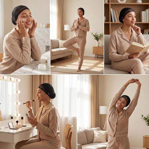 2 Pcs Premium Mesh Hair Net for Sleeping - Ultra-Wide Soft Band, Breathable Crochet Hair Wrap for Silk Press, Shower in Saudi Arabia