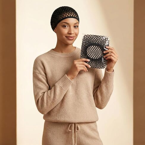 2 Pcs Premium Mesh Hair Net for Sleeping - Ultra-Wide Soft Band, Breathable Crochet Hair Wrap for Silk Press, Shower in Saudi Arabia