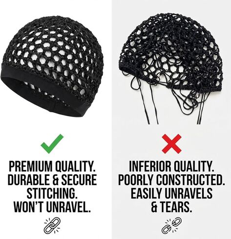 2 Pcs Premium Mesh Hair Net for Sleeping - Ultra-Wide Soft Band, Breathable Crochet Hair Wrap for Silk Press, Shower in Saudi Arabia