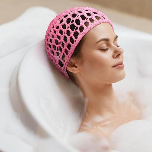 3 Pieces Hair Wrap Net for Sleeping Mesh Crochet Hair Net for Women Rayon Knit Snood Cap Cover Sleep Hat(Black, Pink, Rose Red) in Saudi Arabia
