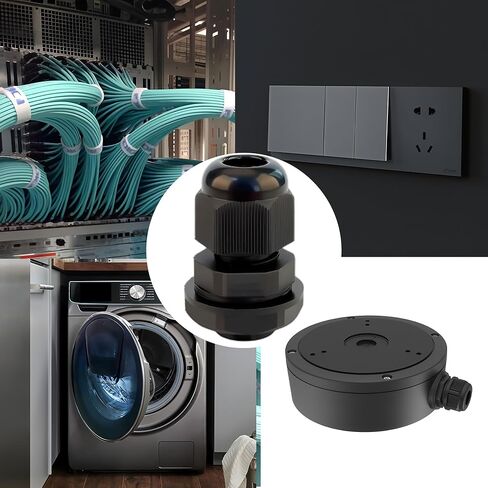 10 قطع من غدد الكابلات السوداء مقاس 1/4 بوصة NPT، مقابض سلك تخفيف الضغط من النايلون المقاوم للماء IP68، موصلات سلكية قابلة للتعديل 3-6.5 مم مع حشوات مطاطية وصواميل للتركيبات الكهربائية لصندوق التوصيل in Kuwait