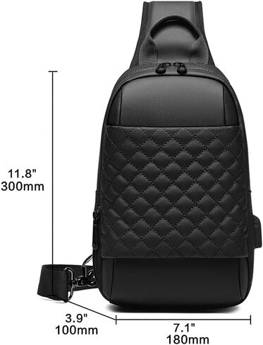 Messenger Bags Men's Shoulder for Men Postman Bag Black Cross Waterproof USB Charging Chest in Kuwait