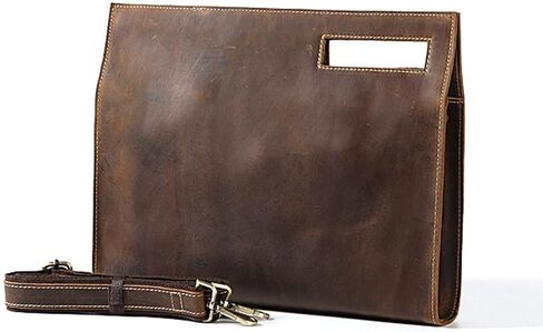 حقيبة ساع جلد طبيعي للرجال موضة رجل مجنون الحصان جلد البقر حقيبة يد ريترو الذكور حقيبة حقيبة سفر حقائب اليد in Kuwait