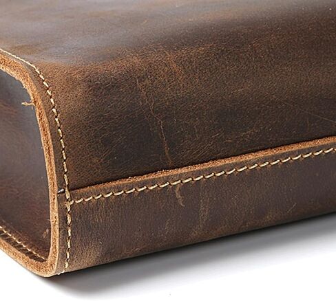 حقيبة ساع جلد طبيعي للرجال موضة رجل مجنون الحصان جلد البقر حقيبة يد ريترو الذكور حقيبة حقيبة سفر حقائب اليد in Kuwait